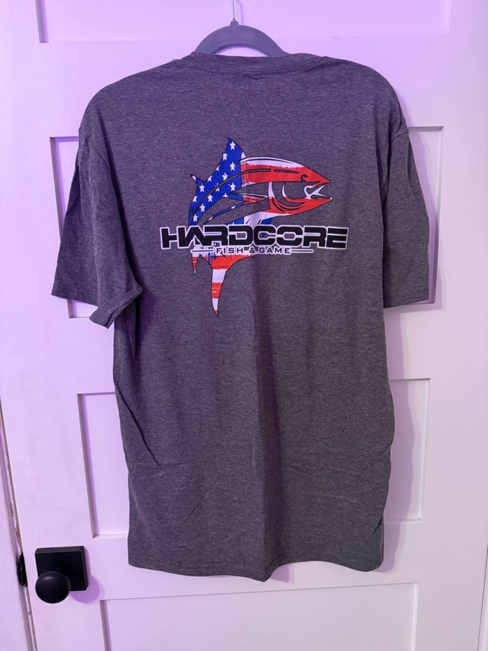 HARDCORE Men's Gray Short Sleeve Graphic Tee